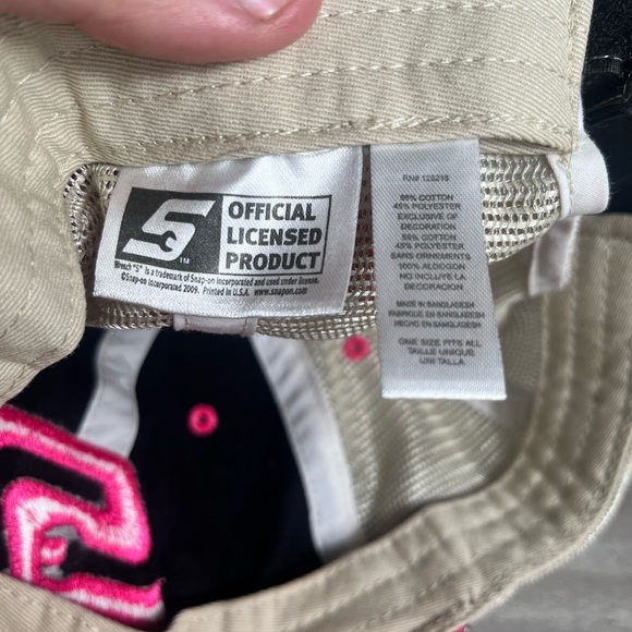 Snap On Trucker Cap Hat Black Pink Velcro Back Licensed Tools Mechanic Cool - Picture 6 of 6